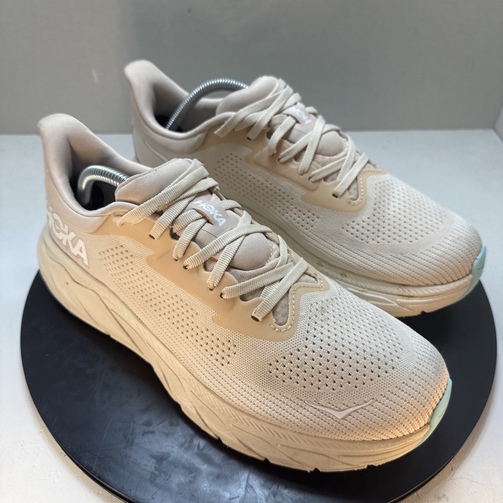 Hoka Arahi 7 Women 11 Wide Running Shoes Blanc De Blanc Rose Gold 1147851 BSG